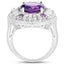 Anillo de plata esterlina de 5.58 quilates de amatista genuina y topacio blanco