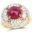 14K Yellow Gold Plated 8.91 Carat Ruby & Topaz Cocktail Ring