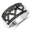 0.32 Carat Genuine Black Diamond Sterling Silver Engagement Ring
