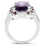 Anillo de plata esterlina con amatista y granate de 6.40 quilates