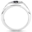 0.74 Carat Genuine Black Diamond Sterling Silver Engagement Ring