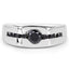 0.74 Carat Genuine Black Diamond Sterling Silver Engagement Ring