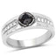 0.65 Carat Black and White Diamond Sterling Silver Engagement Ring