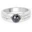 0.65 Carat Black and White Diamond Sterling Silver Engagement Ring