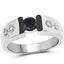 Anillo de plata esterlina con diamantes negros y blancos de 0.56 quilates