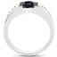 Anillo de plata esterlina con diamantes negros y blancos de 0.56 quilates