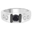 Anillo de plata esterlina con diamantes negros y blancos de 0.56 quilates