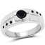 0.56 Carat Genuine Black Diamond Sterling Silver Ring
