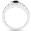 0.59 Carat Genuine Black Diamond Sterling Silver Engagement Ring