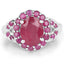 Elegant 4.43 Carat Ruby & Sterling Silver Cocktail Ring