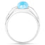 Bague en argent sterling avec topaze bleue suisse et topaze blanche de 3,67 carats