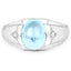 Bague en argent sterling avec topaze bleue suisse et topaze blanche de 3,67 carats