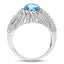 3.65 Carat Swiss Blue Topaz Sterling Silver Engagement Ring