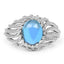 3.65 Carat Swiss Blue Topaz Sterling Silver Engagement Ring