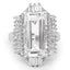 9.77 Carat Crystal Quartz & White Topaz Sterling Silver Ring