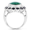 6.88 Carat Dyed Emerald & Blue Sapphire Sterling Silver Ring