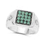 0.60 Carat Emerald & White Diamond Sterling Silver Engagement Ring