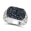 1.13 Carat Genuine Blue Sapphire Sterling Silver Engagement Ring