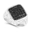 Anillo de Compromiso de Diamante Negro Genuino de 0.54 Quilates en Plata de Ley