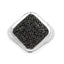 Anillo de Compromiso de Diamante Negro Genuino de 0.54 Quilates en Plata de Ley