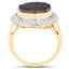 Bague de fiançailles en argent sterling avec drusy bleu cobalt de 4,90 carats