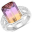 Bague de fiançailles en argent sterling avec améthyste de 7,15 carats
