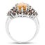 6.20 Carat Genuine Citrine & Smoky Quartz Sterling Silver Ring