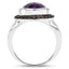 5.35 Carat Amethyst and Black Spinel Sterling Silver Ring