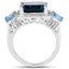 Anillo de Topacio Azul de Londres y Topacio Azul Suizo de 8.17 Quilates