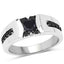 Bague de fiançailles en argent sterling avec diamant noir véritable de 0,83 carat