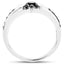 Bague de fiançailles en argent sterling avec diamant noir véritable de 0,83 carat