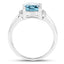 Anillo de plata esterlina con topacio azul de Londres y topacio blanco de 3.55 quilates
