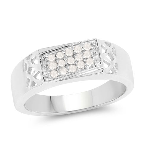 0.23 Carat Genuine White Diamond Sterling Silver Engagement Ring