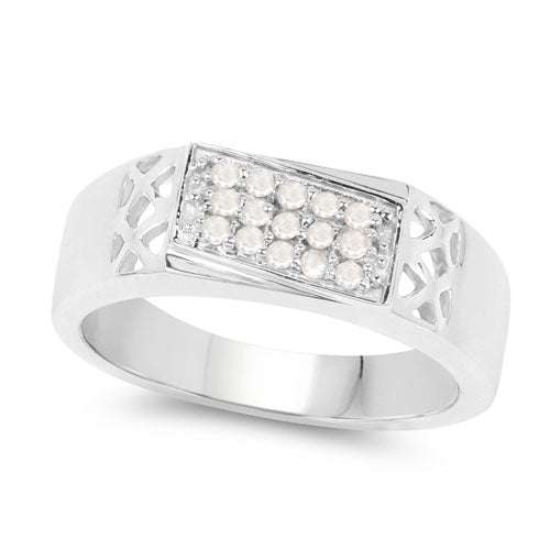 0.23 Carat Genuine White Diamond Sterling Silver Engagement Ring