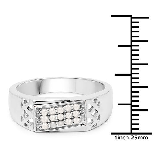 0.23 Carat Genuine White Diamond Sterling Silver Engagement Ring