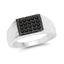 0.30 Carat Genuine Black Diamond Sterling Silver Engagement Ring