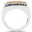 Bague en diamant champagne et jaune de 0,63 carat en argent sterling