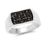 Bague de fiançailles en argent sterling avec diamant noir véritable de 0,42 carat