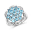 1.90 Carat Swiss Blue Topaz Sterling Silver Engagement Ring