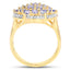 Bague en argent sterling avec cluster de tanzanite plaqué or jaune 14K
