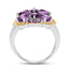 Two Tone Plated 2.66 Carat Genuine Amethyst Sterling Silver Ring