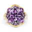 Two Tone Plated 2.66 Carat Genuine Amethyst Sterling Silver Ring