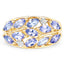 14K Yellow Gold Plated Tanzanite & White Topaz Cluster Ring