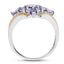 Bague en Tanzanite Véritable Plaquée Deux Tons de 1,67 Carat