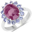 5.53 Carat Pink Sapphire & Tanzanite Sterling Silver Ring
