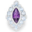 Bague en argent sterling avec améthyste de 5,30 carats et topaze bleue