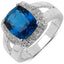 3.64 Carat London Blue Topaz & White Topaz Sterling Silver Ring