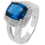 3.64 Carat London Blue Topaz & White Topaz Sterling Silver Ring