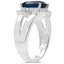 3.64 Carat London Blue Topaz & White Topaz Sterling Silver Ring