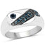 Bague de fiançailles en argent sterling avec diamant bleu véritable de 0,31 carat
